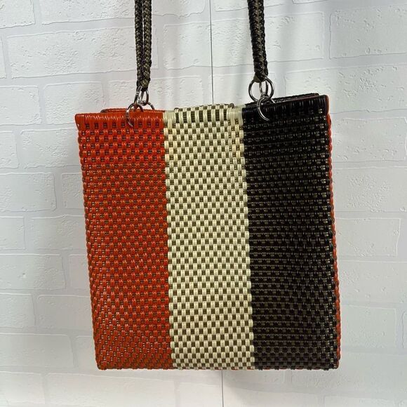 Mexican Hand Woven with Plastic Shoulder Bag - Picture 11 of 15